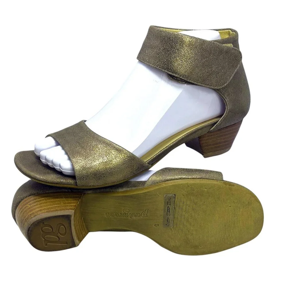 Paul Green Tripoli Metallic Suede Ankle‎ Wrap Sandals